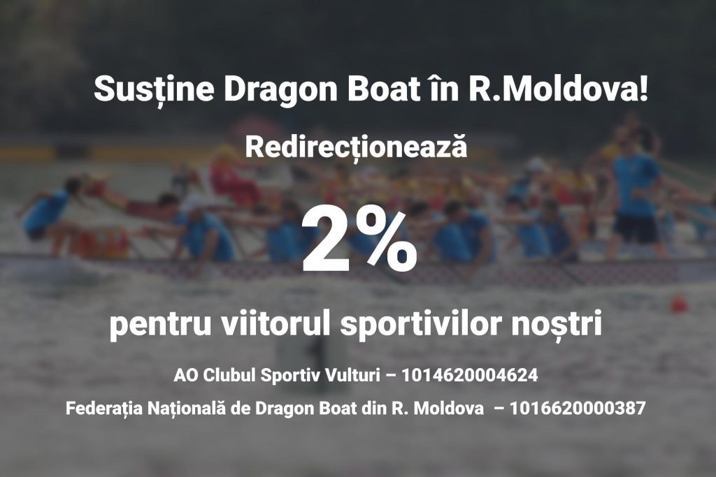 Redirecționează 2% pentru dezvoltarea Dragon Boat în Moldova